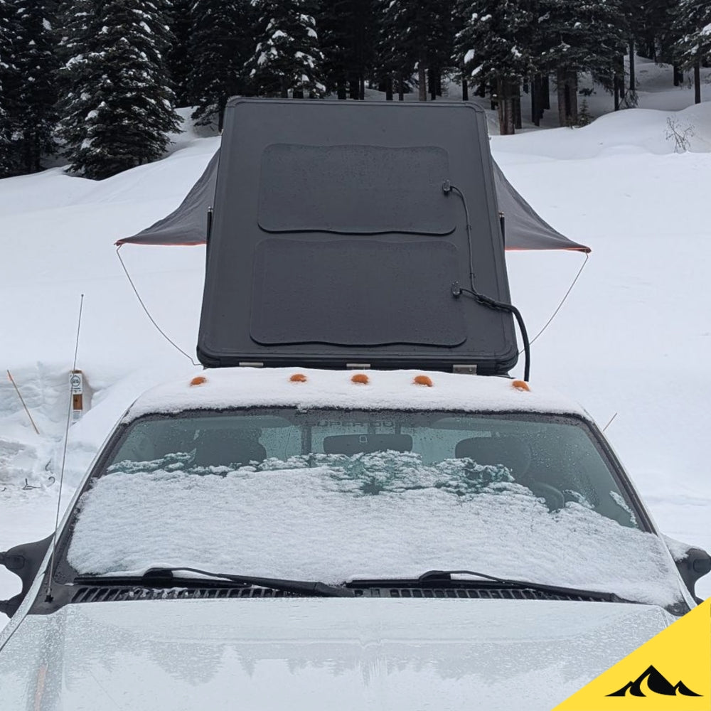 Cascadia 4x4 Universal Solar panel rated at 100 Watts, perfect for Roof Top Tents, RV's, Boats. Overlanding and camping ready.