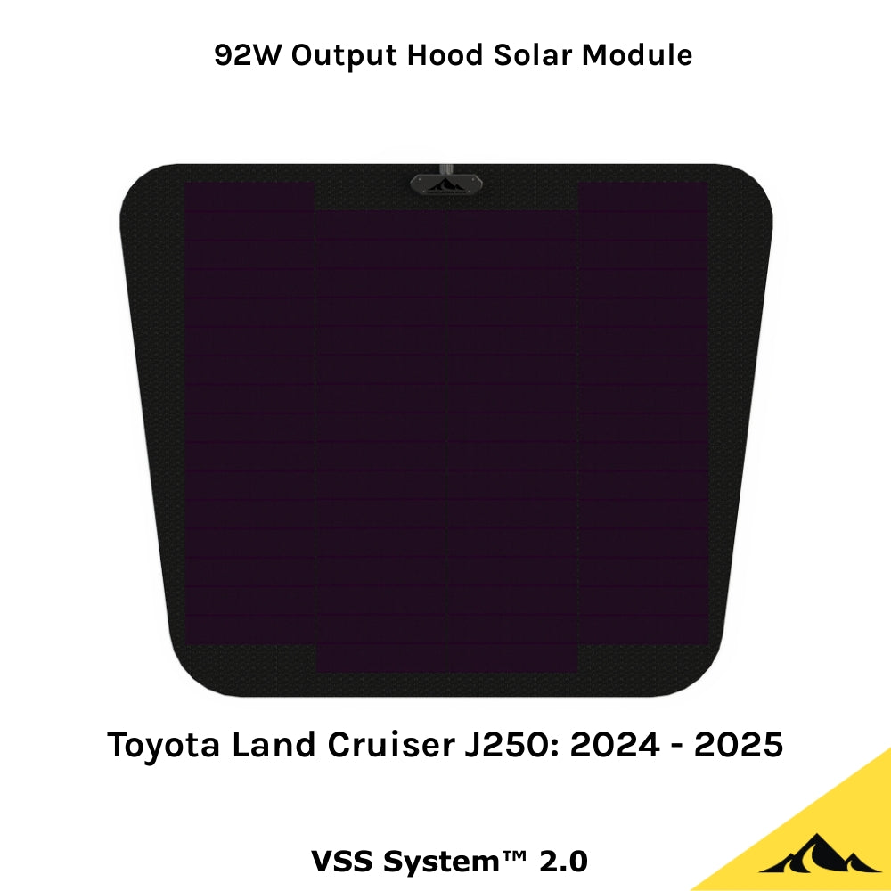 Hood / bonnet solar panel for the Toyota Land Cruiser 250 series / prado 2024-2025 by cascadia 4x4.