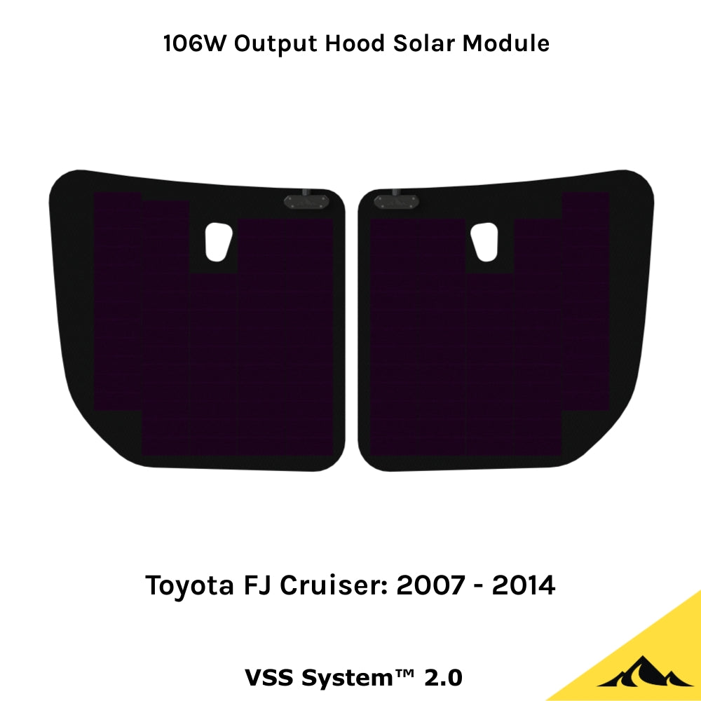 Toyota FJ Cruiser hood / bonnet solar panel system from Cascadia 4x4